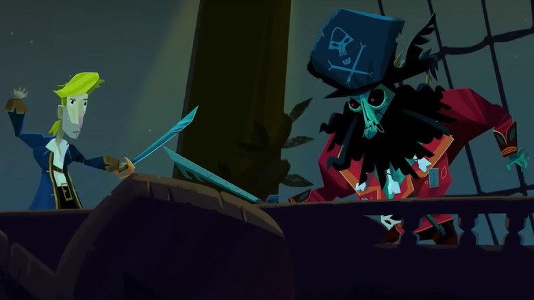 Guybrush sword fighting LeChuck