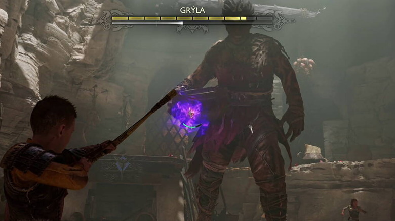 Atreus shooting at Gryla