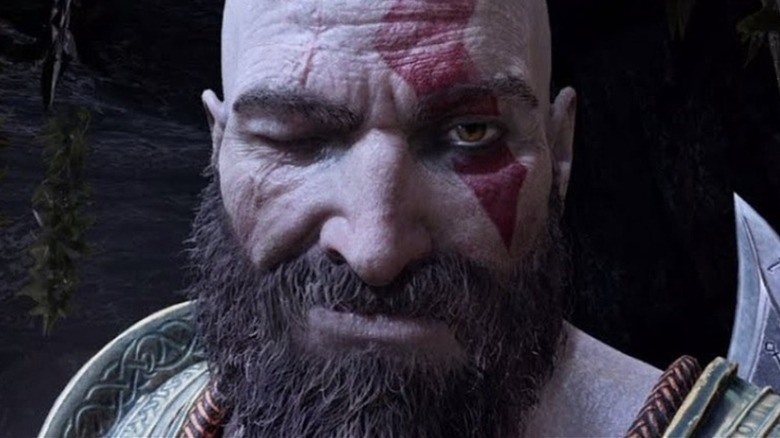 Kratos angry close up