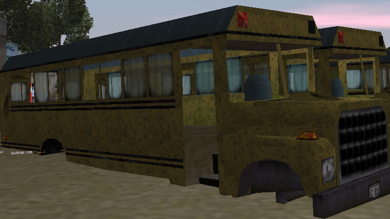 Wrecked school buses