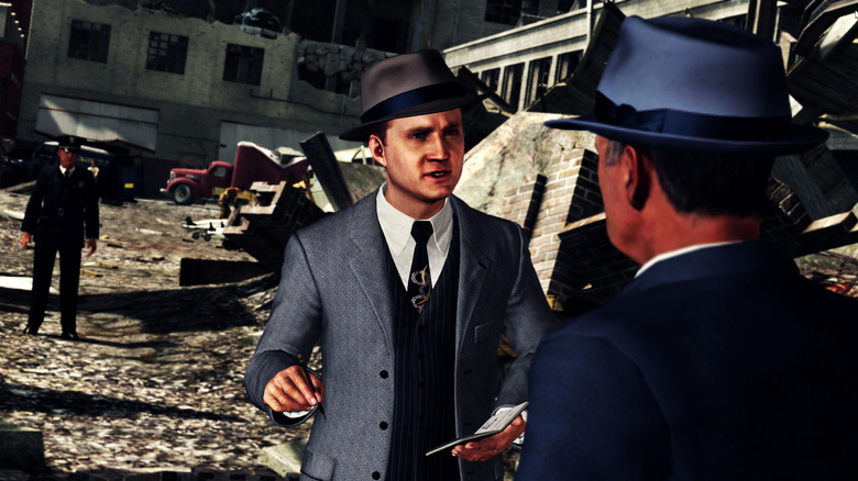 Two detectives talking to each other in L.A. Noire
