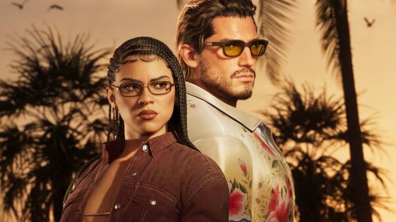 Lucia and Jason standing back to back in GTA VI