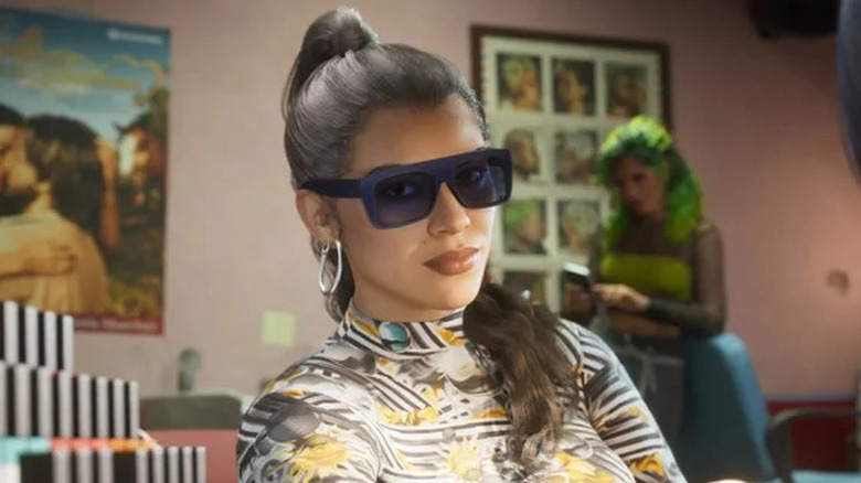 Lucia wearing sunglasses in GTA VI