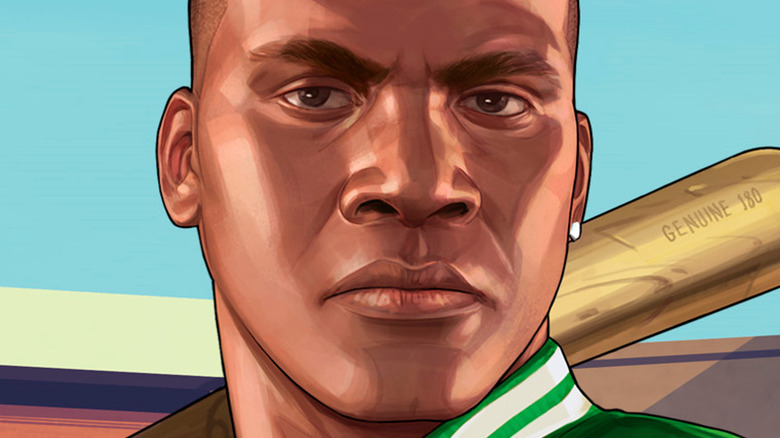 Franklin from Grand Theft Auto 5 close up