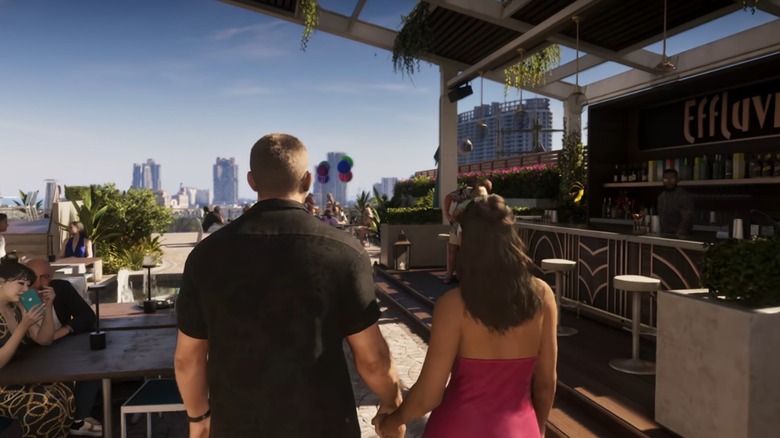 Jason and Lucia walking into Effluvia