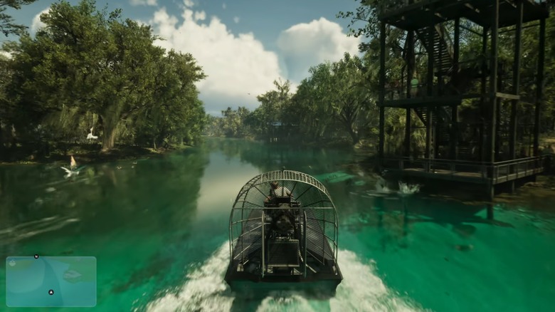 Jason boating through the swamps