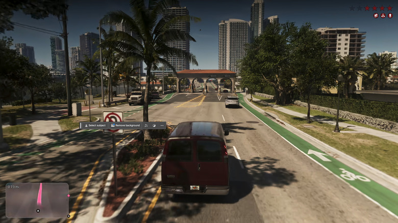 A van drives through Vice City in Grand Theft Auto 6
