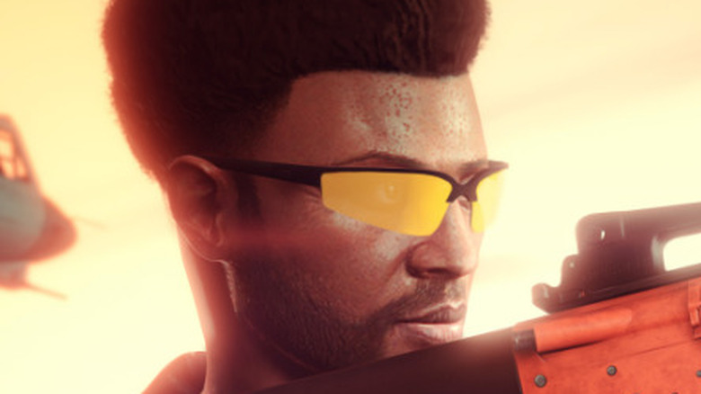 GTA Online Gunrunner wearing sunglasses