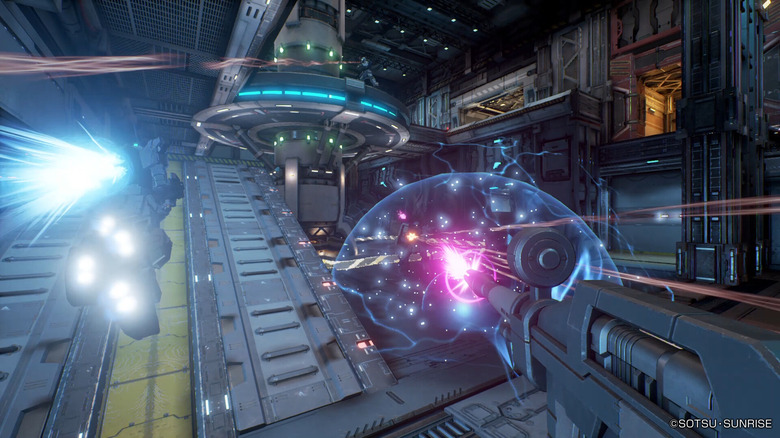 Gundam Evolution in-game shooting