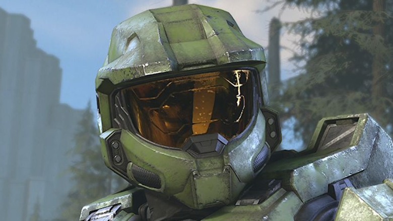 Halo Infinite Master Chief looking over shoulder