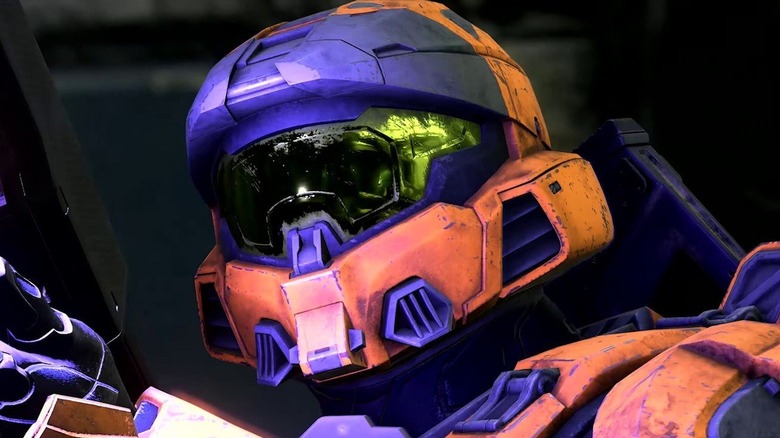 Orange purple Halo multiplayer Spartan