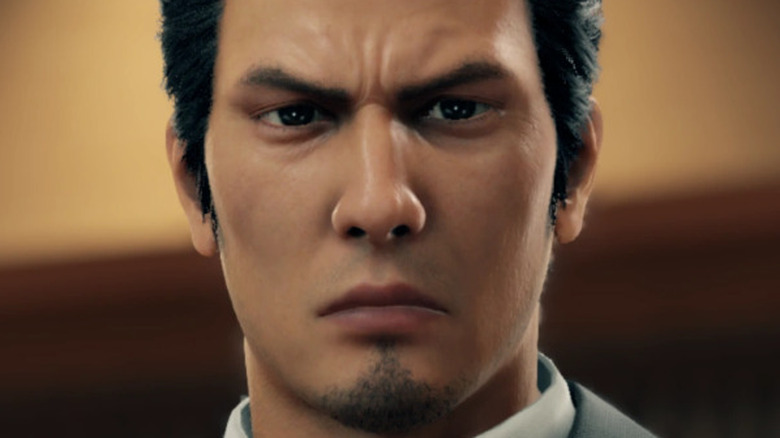 Kazuma Kiryu scowling