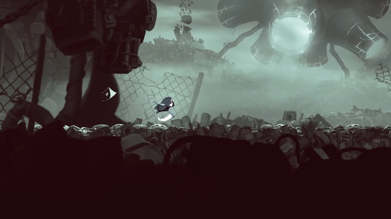 Small Reaper flying over a wasteland