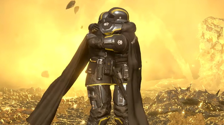 Helldivers hugging