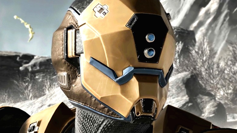 Gold Helldiver helmet