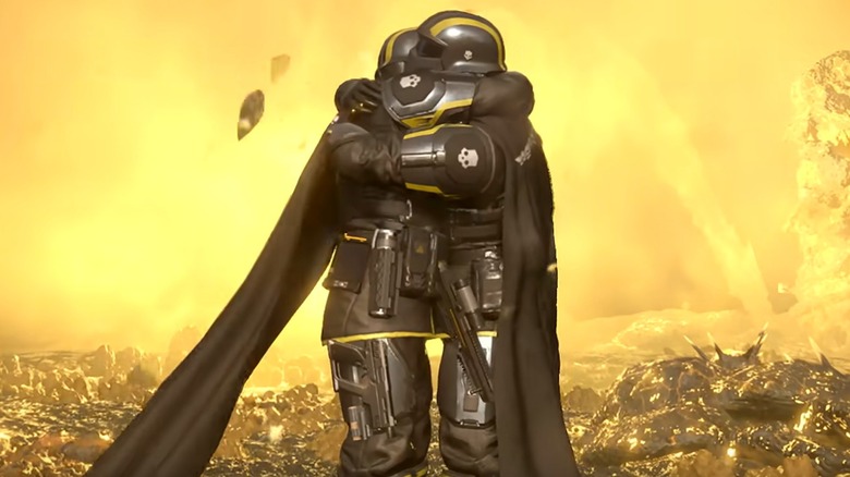 Helldivers hugging