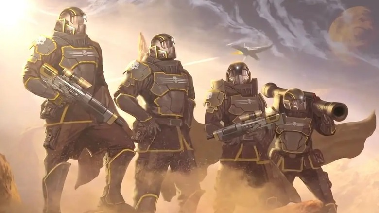 Helldiver squad posing