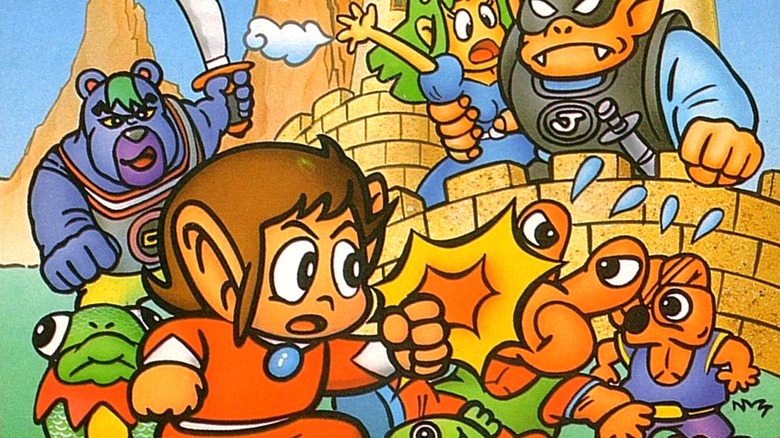 The box art of 1986's Alex Kidd in Miracle World
