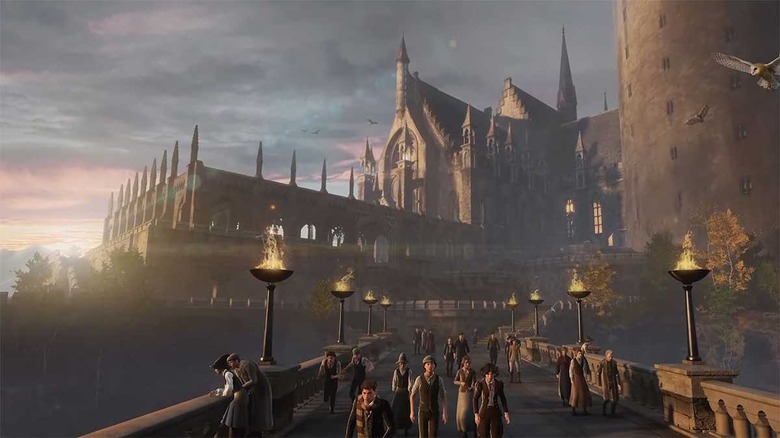 Hogwarts Legacy Hogwarts with crowd