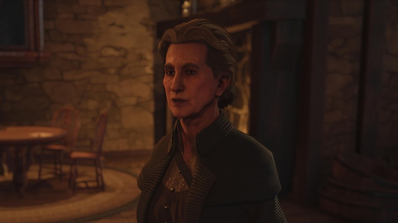 Helen Thistlewood standing in her house