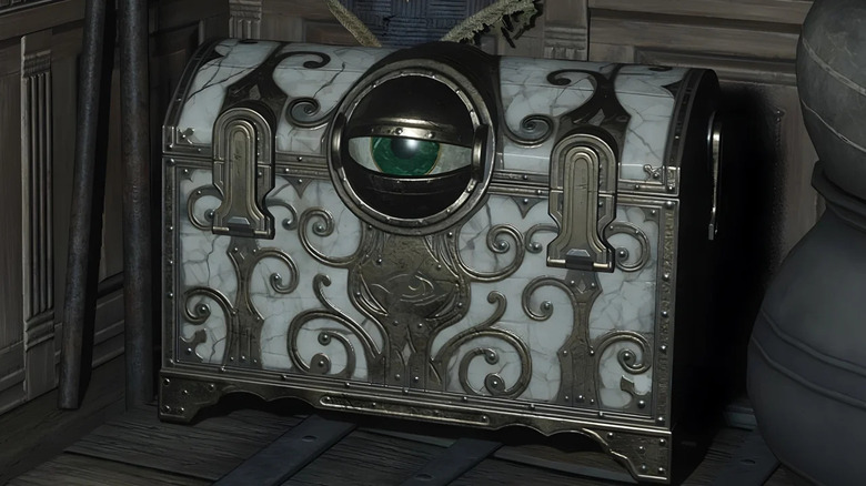 An eye chest glaring at player