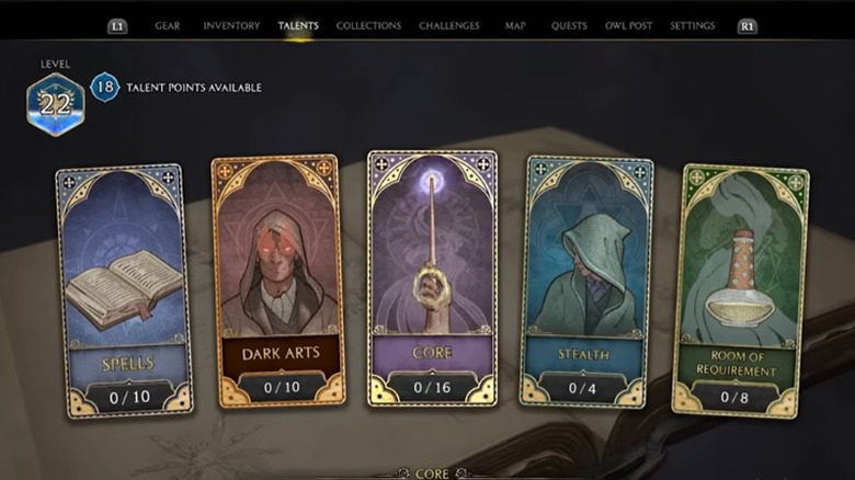 Talent categories in Hogwarts Legacy