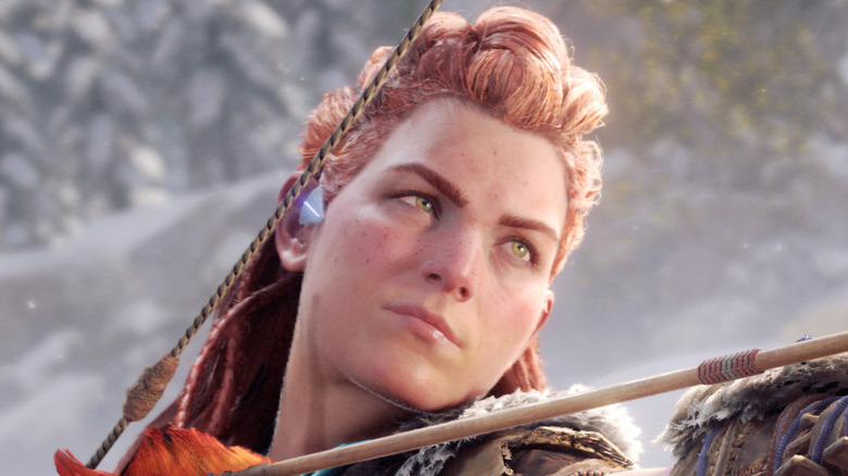 Aloy pointing arrow