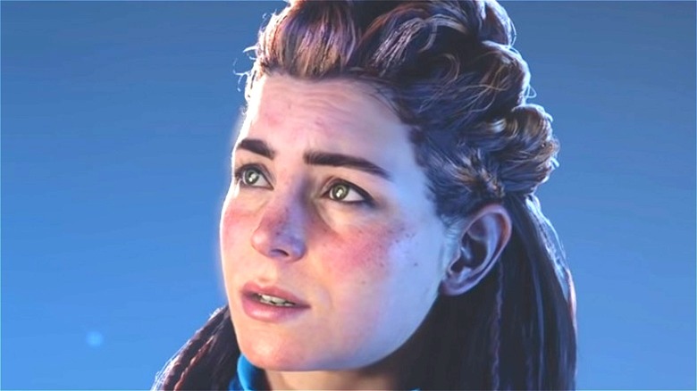 Aloy looking worried