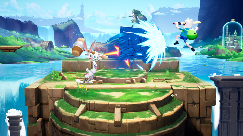 MultiVersus bugs bunny fighting Finn