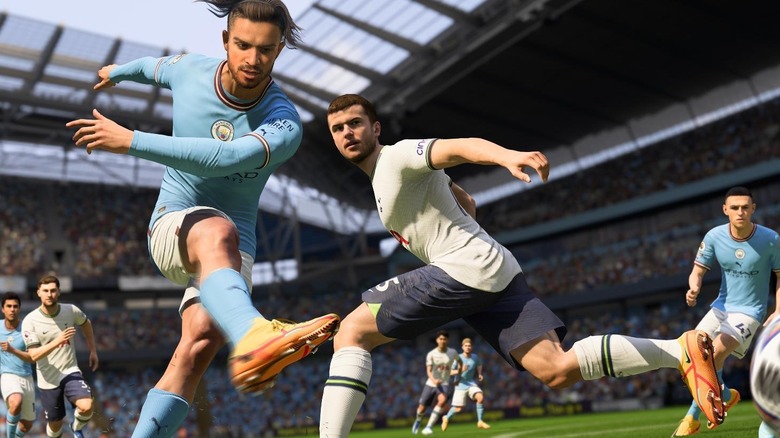 FIFA 23 dudes playing soccer