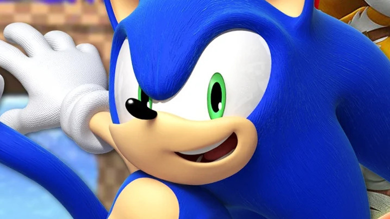 Sonic waving at camera