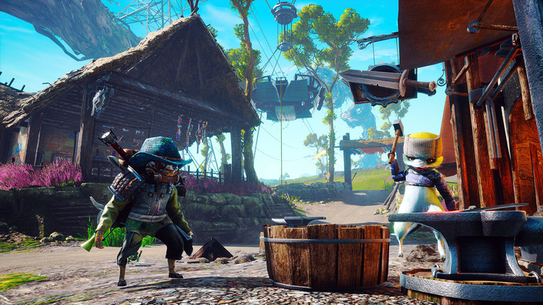 Biomutant blacksmith working