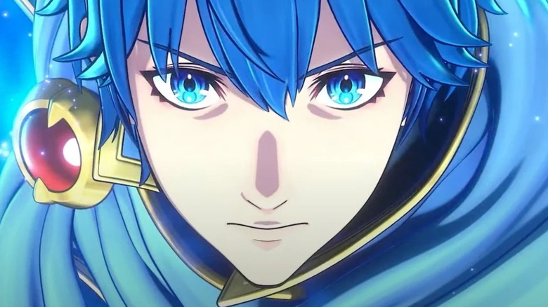 Marth glowing with magic energy