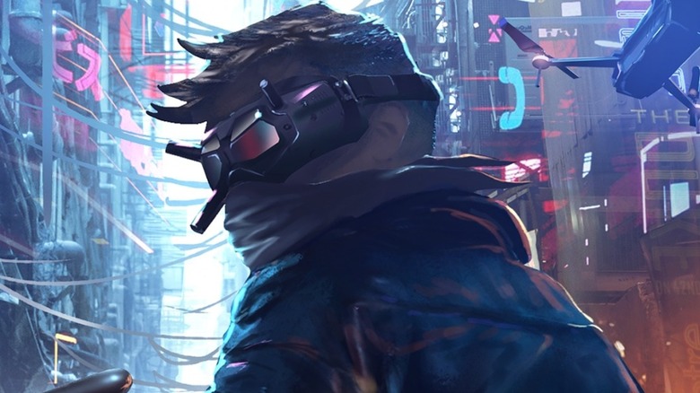 Cyberpunk alley masked thug 