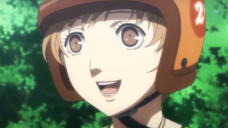 Chie from Persona 4 Golden smiling