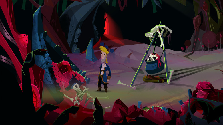 Return to Monkey Island MC near some skeletons