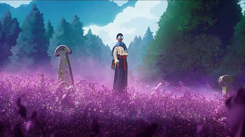Season Estelle in purple field