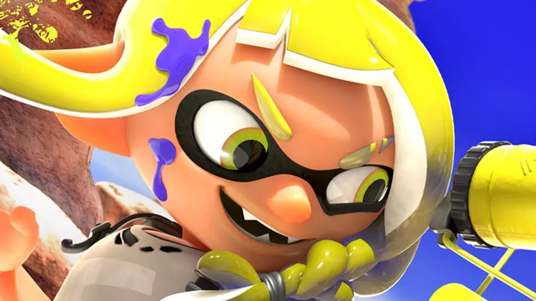 Splatoon character's face closup