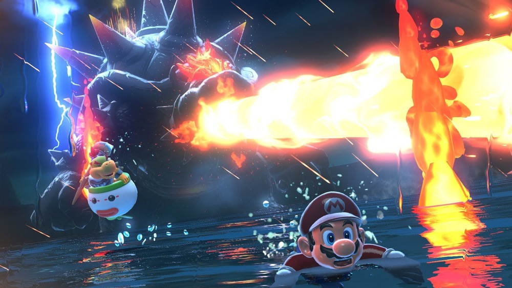 Bowser breathing fire