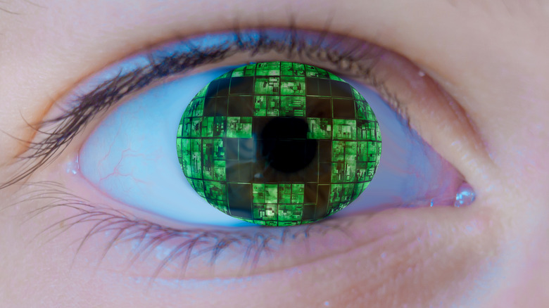 Eye with Minecraft Creeper inside