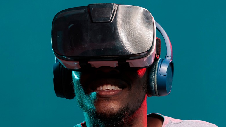 Man wearing VR headset