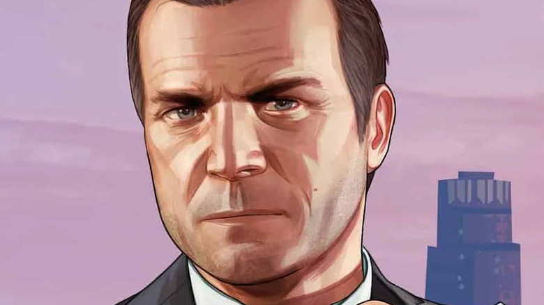 Character from GTA 5 frowning