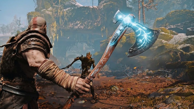 Kratos wielding Leviathan Axe