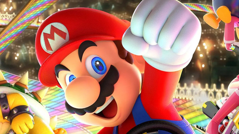 Mario celebrating in Mario Kart 8 Deluxe