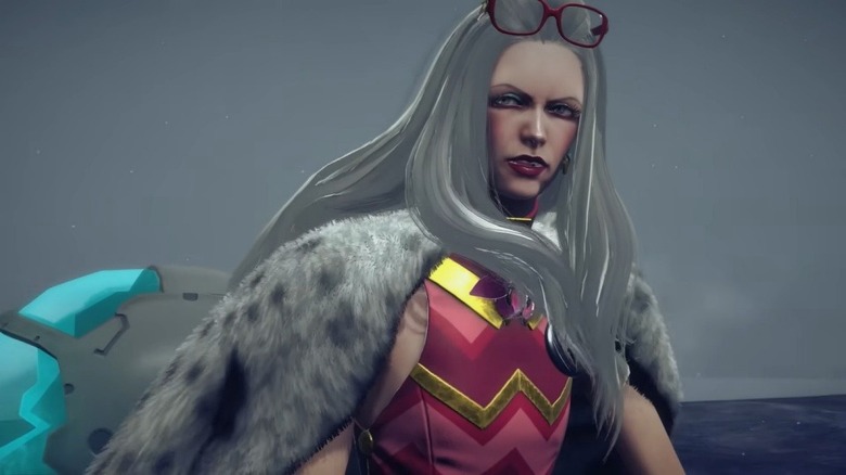 Jeanne, as she appears in Bayonetta 3, looking upset