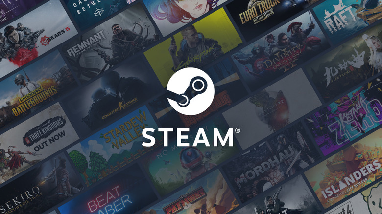 Steam games logo collage