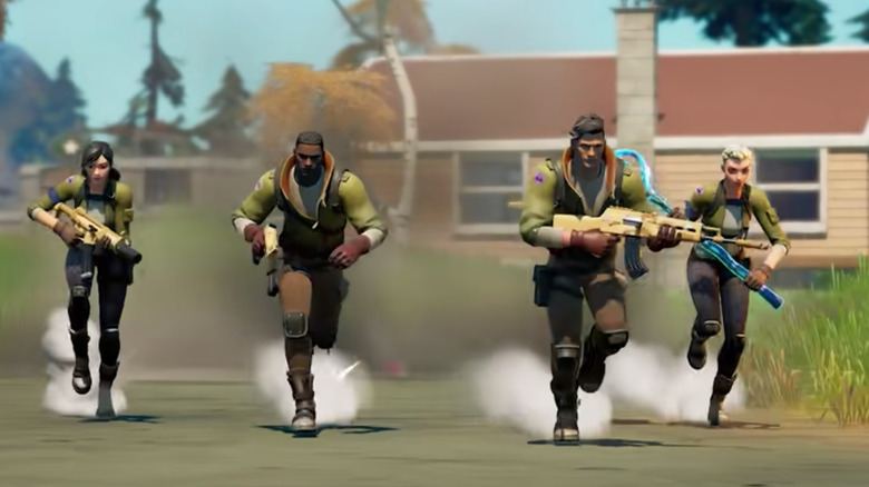 Fortnite friends fighting together