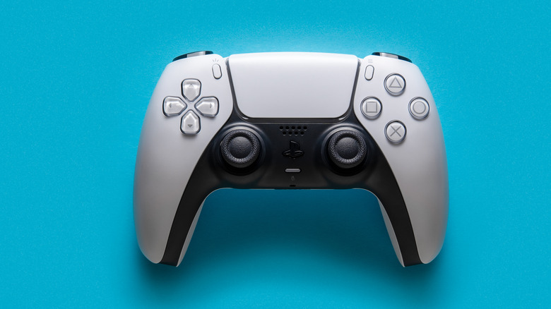 Playstation 5 controller blue background