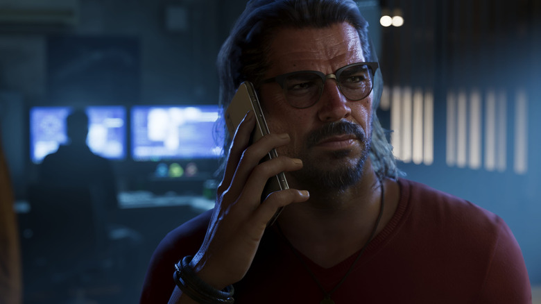 Raul Bautista talking on his phone in Grand Theft Auto VI