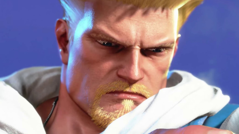 Guile frowning